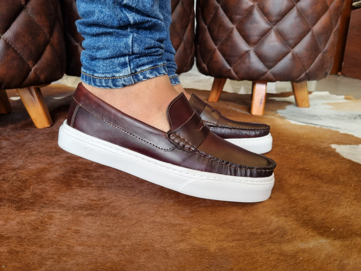 zapato mocasin Apache sperry nautico eva para hombre color versalles coñag  difuminado eva 550