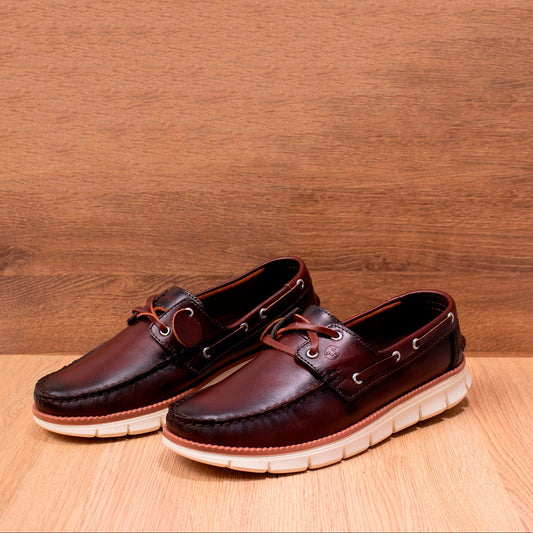 zapato mocasin Apache sperry nautico cleper para hombre color versalles coñag difuminado 531