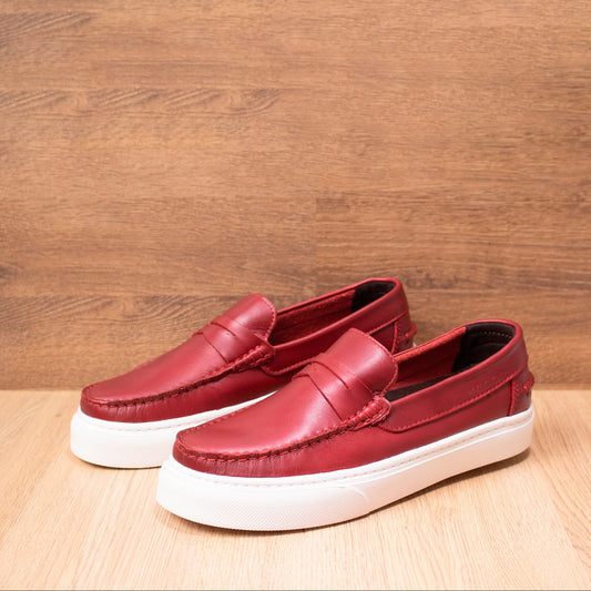 Mocasín Apache sperry náutico eva para hombre color versalles rojo eva 550