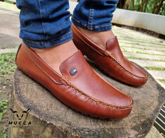 zapato mocasin Apache enchasado para hombre color miel  585