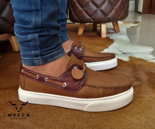 zapato mocasin Apache sperry nautico eva para hombre color rustico coñag eva 531