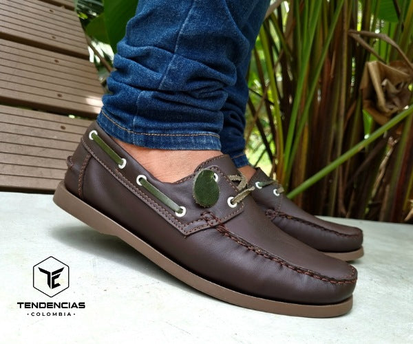 zapato mocasin Apache sperry nautico para hombre color cafe x verde 731