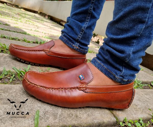 zapato mocasin Apache enchasado para hombre color miel  585