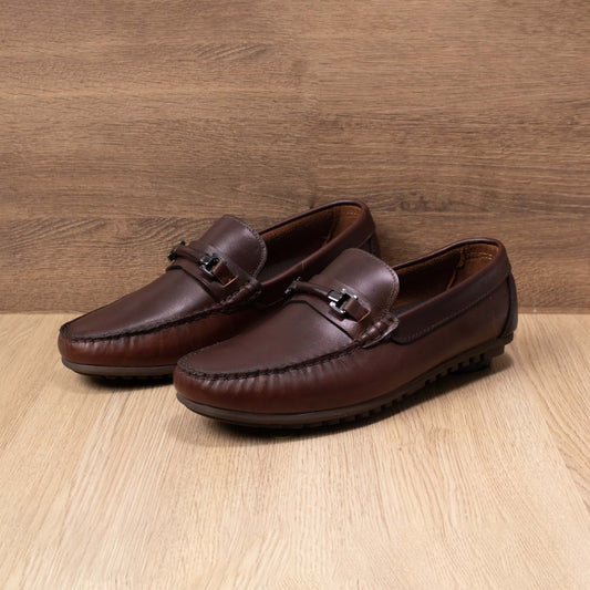 zapato mocasin Apache pegado  para hombre color versalles coñag 661p