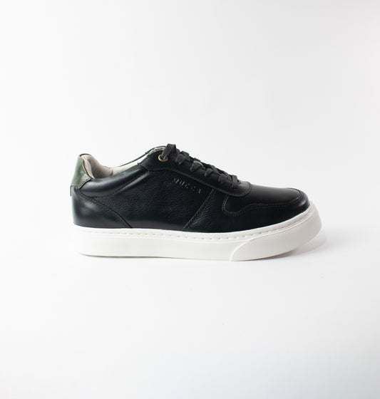 Zapato tenis deportivo en cuero para hombre color cheraton negro brillo x versalles verde 2005
