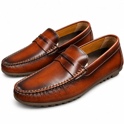 zapato mocasin Apache pegado  para hombre color miel x difuminado 550 p
