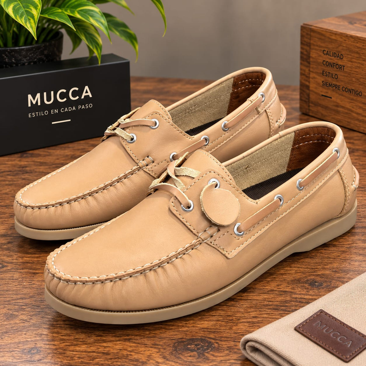 zapato mocasin Apache sperry nautico para hombre color rustico beis 731