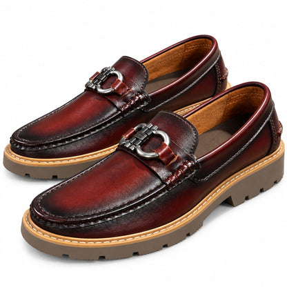 zapato mocasin Apache pegado  para hombre color coñag x difuminado 638 p
