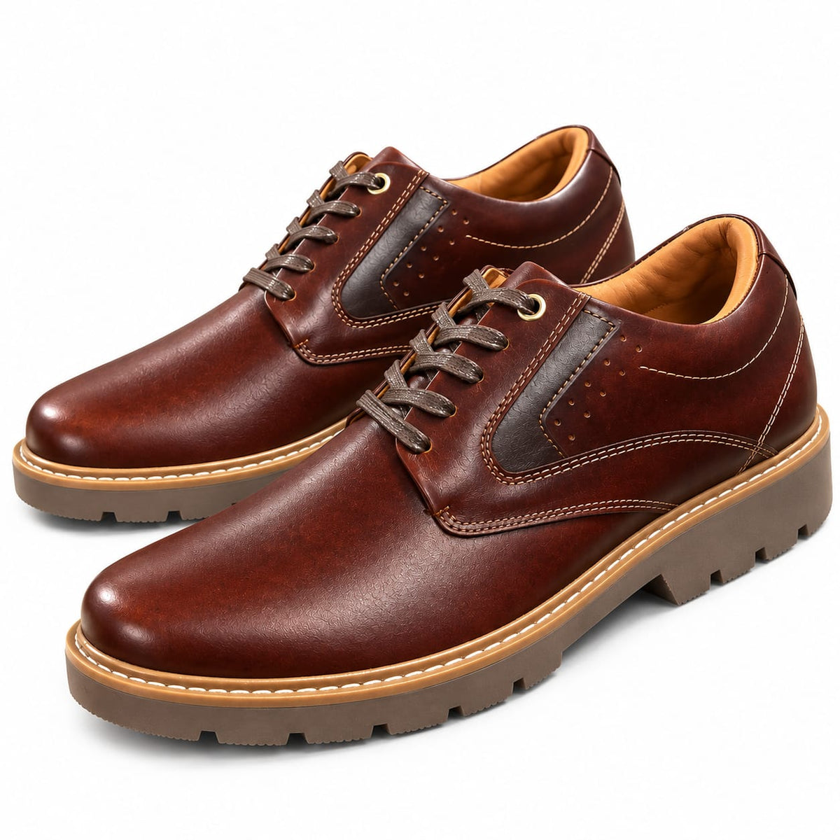 zapato casual en cuero para hombre color versalles coñag 3002
