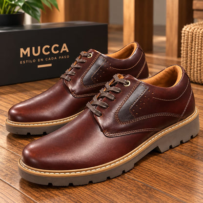 zapato casual en cuero para hombre color versalles coñag 3002