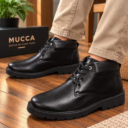 bota en cuero para hombre color sheraton negro 3001