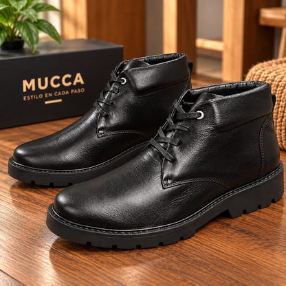 bota en cuero para hombre color sheraton negro 3001