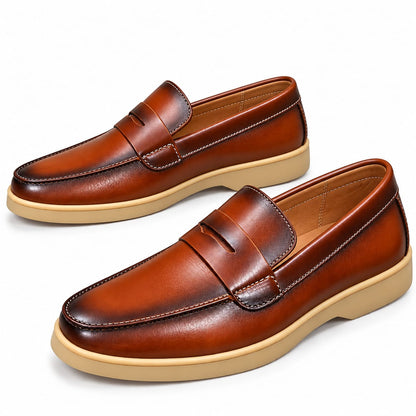 zapato mocasin Apache pegado  para hombre color miel x difuminado 01 p