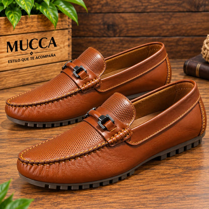 zapato mocasin Apache pegado  para hombre color miel x placa 661 P