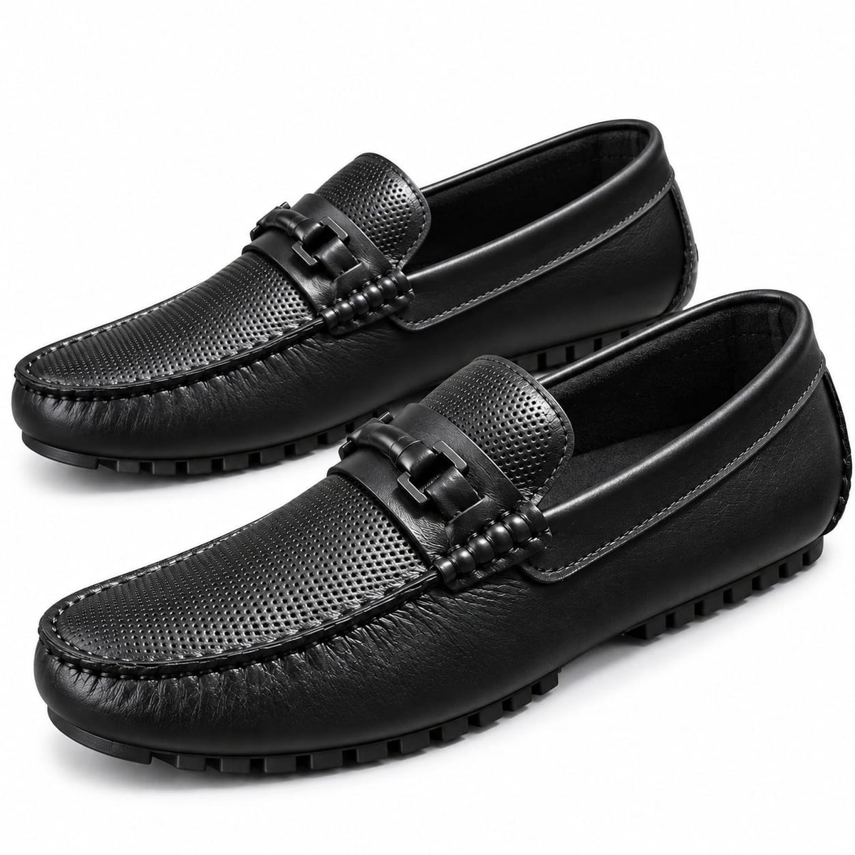 zapato mocasin Apache enchasado para hombre color negro x placa 661