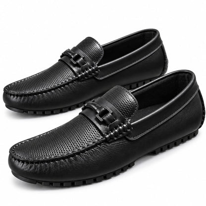 zapato mocasin Apache enchasado para hombre color negro x placa 661
