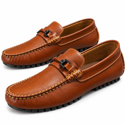 zapato mocasin Apache enchasado para hombre color miel x placa 661