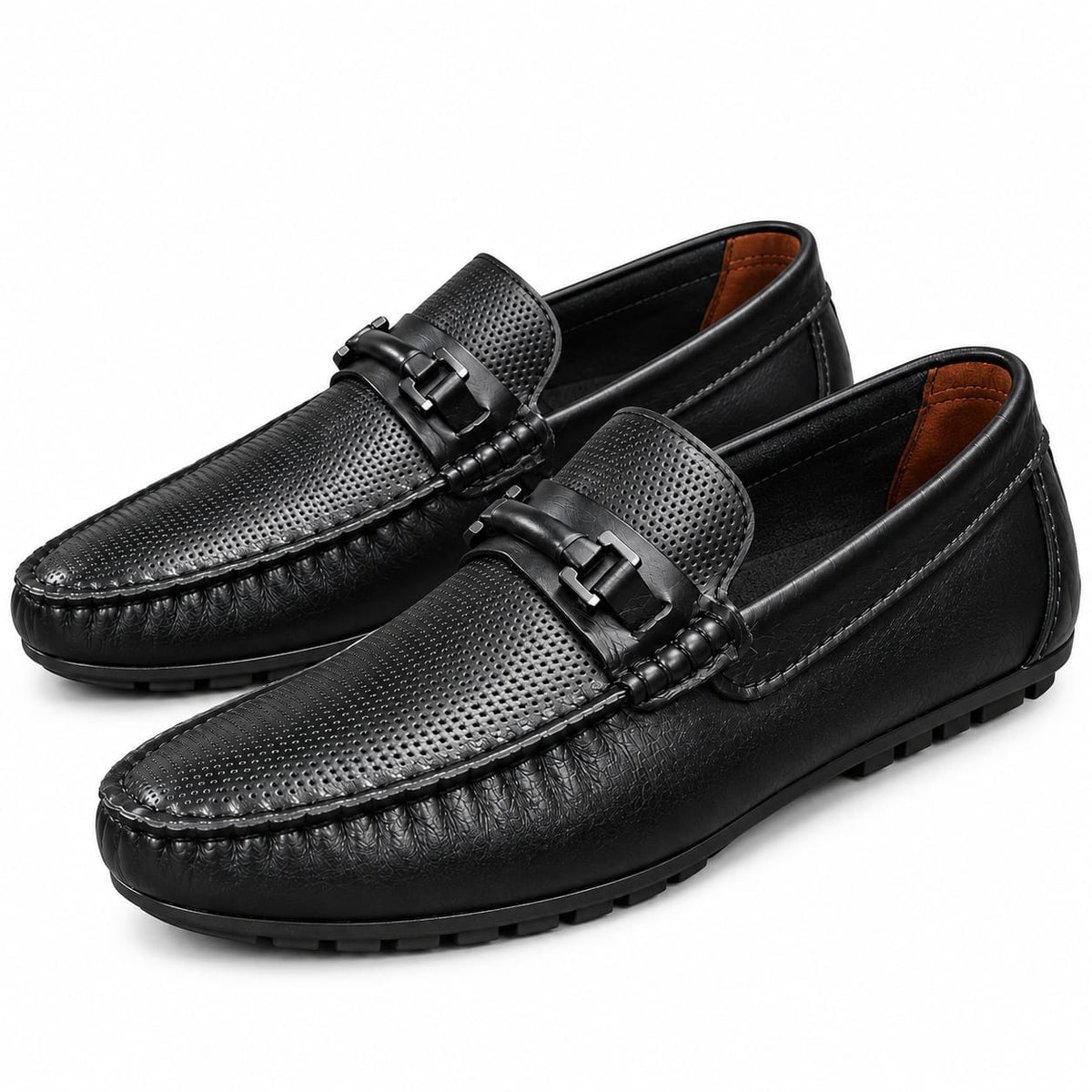 zapato mocasin Apache pegado  para hombre color versalles negrox placa diamante 661p