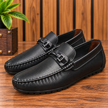 zapato mocasin Apache pegado  para hombre color versalles negrox placa diamante 661p