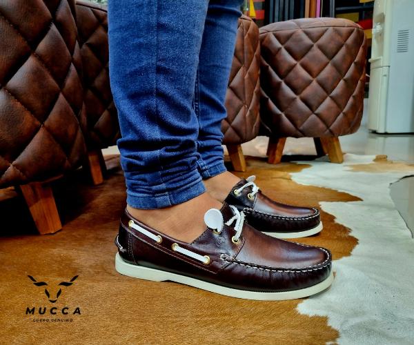 zapato mocasin Apache sperry nautico para hombre color cafe x blanco 731