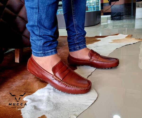 zapato mocasin Apache enchasado para hombre color miel 550