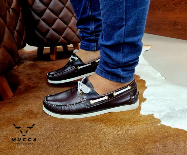 zapato mocasin Apache sperry nautico para hombre color cafe x blanco 731