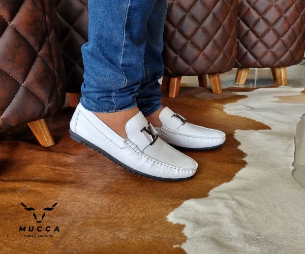 zapato mocasin Apache pegado  para hombre color  blanco 568 p