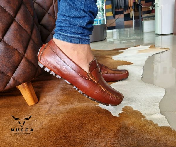 zapato mocasin Apache enchasado para hombre color miel 550