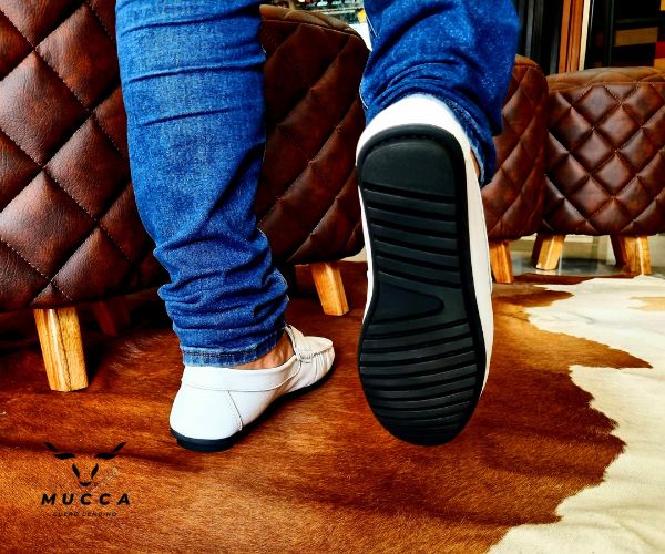 zapato mocasin Apache pegado  para hombre color  blanco 568 p