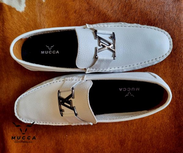 zapato mocasin Apache pegado  para hombre color  blanco 568 p