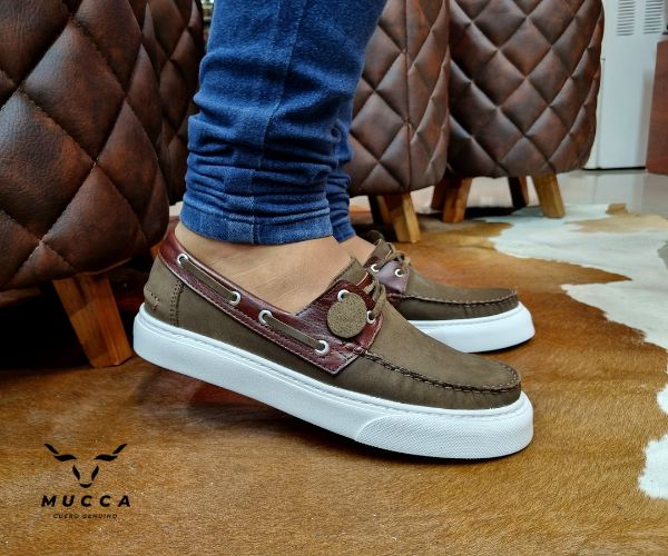 zapato mocasin Apache sperry nautico eva para hombre color nobuck vison x coñag 531