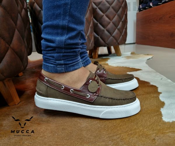 zapato mocasin Apache sperry nautico eva para hombre color nobuck vison x coñag 531