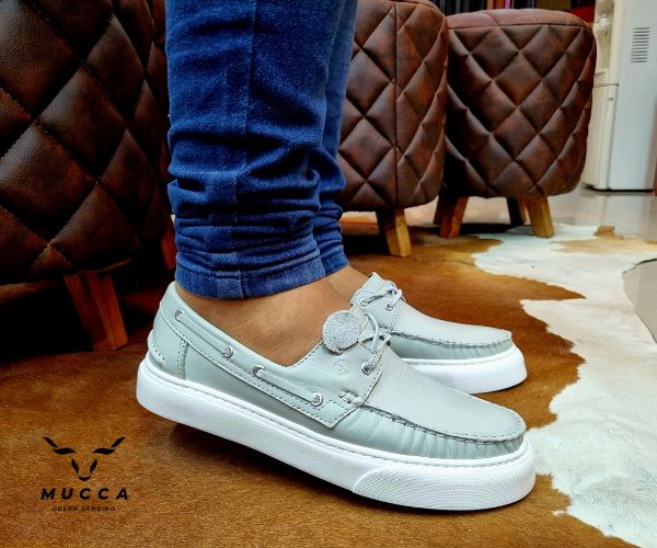 zapato mocasin Apache sperry nautico eva para hombre color gris roca eva 531