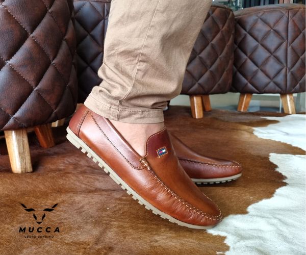 zapato mocasin Apache pegado  para hombre color miel 585 p