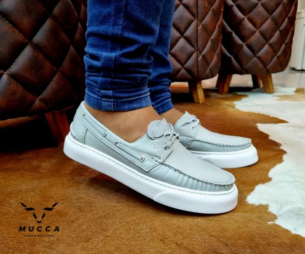 zapato mocasin Apache sperry nautico eva para hombre color gris roca eva 531