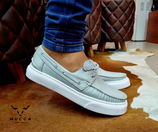 zapato mocasin Apache sperry nautico eva para hombre color gris roca eva 531