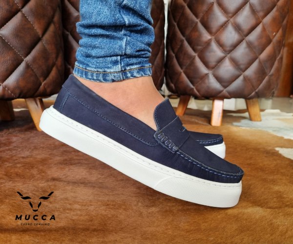 zapato mocasin Apache sperry nautico eva para hombre color nobuck azul eva 550