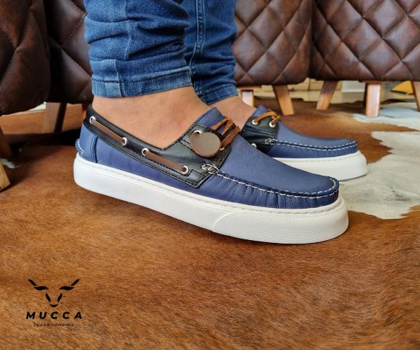 zapato mocasin Apache sperry nautico eva para hombre color rustico azul x negro eva 531