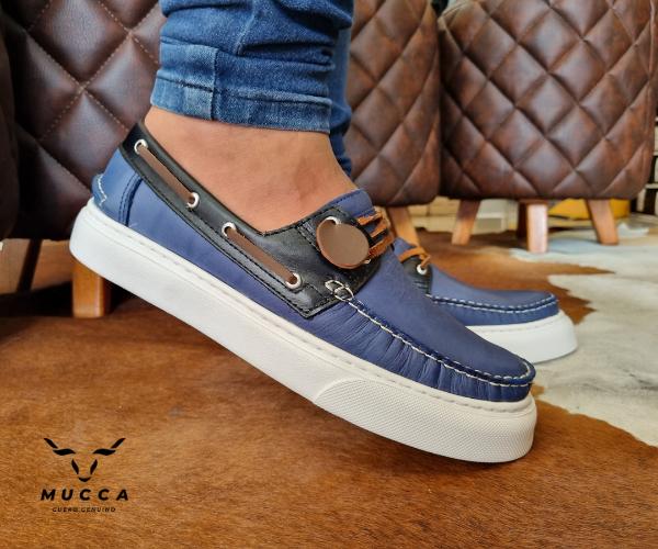 zapato mocasin Apache sperry nautico eva para hombre color rustico azul x negro eva 531