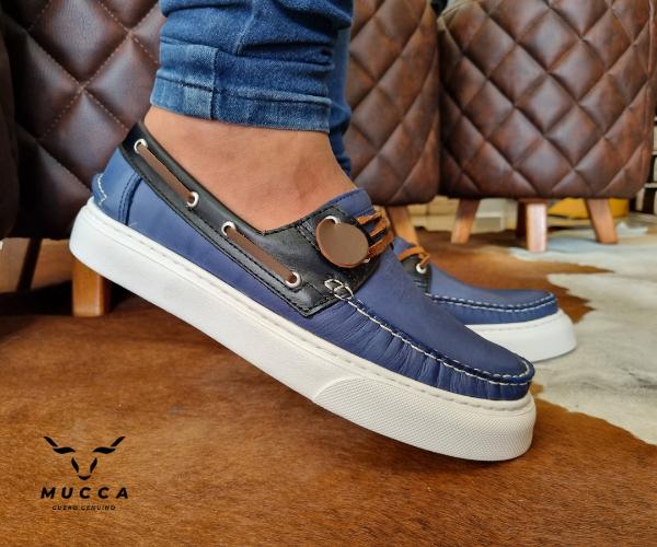 zapato mocasin Apache sperry nautico eva para hombre color rustico azul x negro eva 531