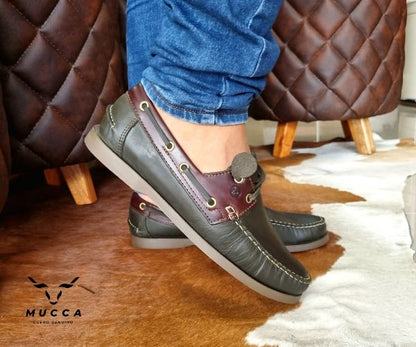 zapato mocasin Apache sperry nautico para hombre color toledo verde x versalles cafe 731