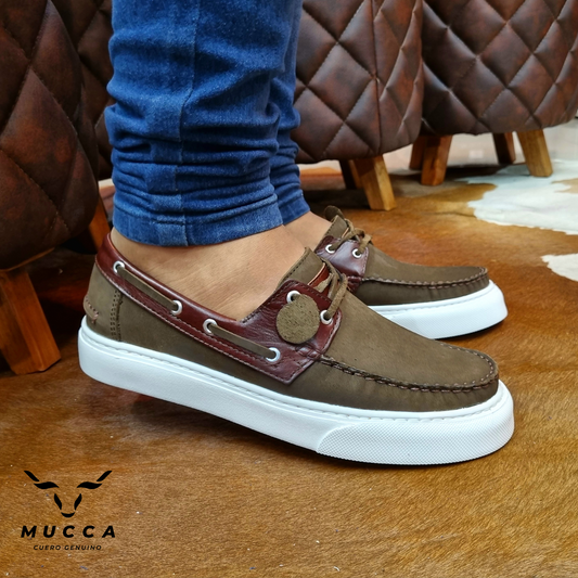 zapato mocasin Apache sperry nautico eva para hombre color nobuck vison x coñag 531