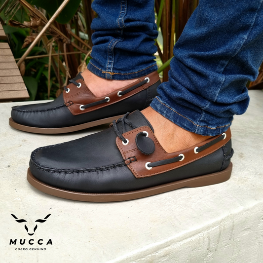 zapato mocasin Apache sperry nautico para hombre color toledo negro x toledo miel 731