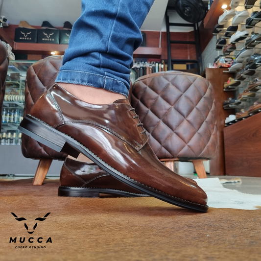 zapato clasico en cuero para hombre color florentine caramelo 005