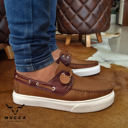 zapato mocasin Apache sperry nautico eva para hombre color rustico coñag eva 531