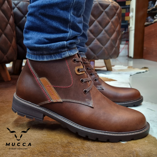 bota en cuero para hombre color marcel rockland coñag 958