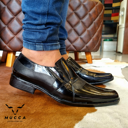 zapato clasico en cuero para hombre color negro 1706