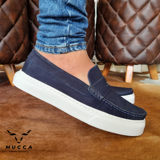 zapato mocasin Apache sperry nautico eva para hombre color nobuck azul eva 550