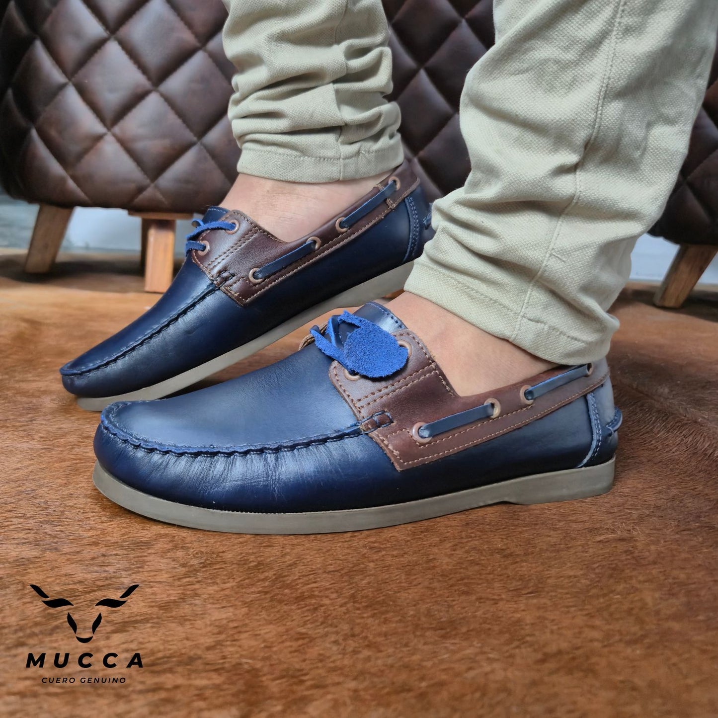 zapato mocasin Apache sperry nautico para hombre color versalles azul x versalles coñag 731