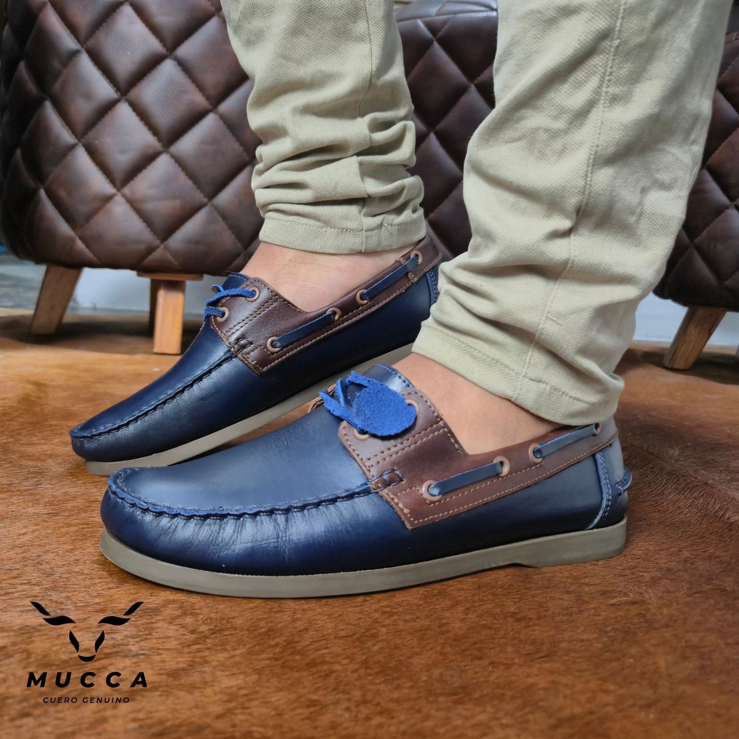 zapato mocasin Apache sperry nautico para hombre color versalles azul x versalles coñag 731